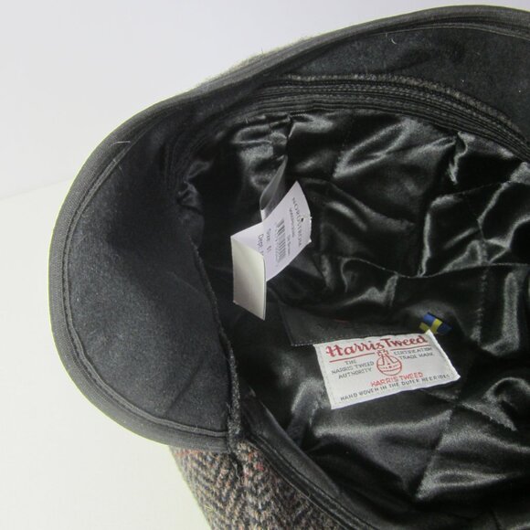 NEW Wigens 7 5/8" NWT Harris Tweed Newsboy Brown Herringbone Size 61 Insulated - Picture 12 of 14